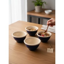 Lia Patara Porselen 4 Parça Kase Seti 9 cm Lacivert