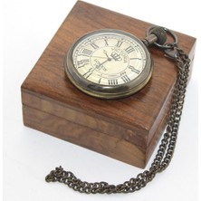 Ahşap Kutulu Pirinç Köstekli Saat Model 10