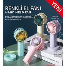 baytoptan Taşınabilir Şarjlı El Fanı 2 Kademeli Beyaz Işıklı