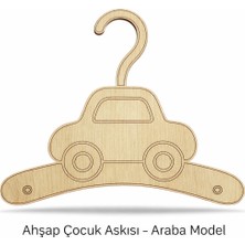 İzay 4 Lü -Araba Figürlü Ahşap Çocuk Askısı – Lazer Kesim Mdf