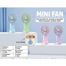 baytoptan Taşınabilir Şarjlı El Fanı 3 Kademeli Asmalı Masa Üstü Telefon Tutmalı