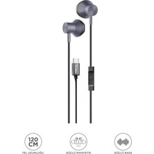 Nemere Type-C Girişli Kablolu Kulak Içi Kulaklık TC06 Gri