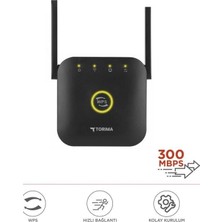 Nemere Wr-25 Siyah Wifi Sinyal Yakınlaştırıcı Güçlendirici Router 300MBPS