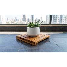 Afro Garden Saksı Altlığı 30X30 cm - Masif Teak