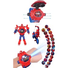 Hyd Oyuncak Projeksiyonlu 3D LED Saat 24 Farklı Karakteri Duvara Yansıtır Robota Dönüşen Saat