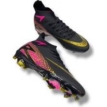Laliga 610 Süperfly Özel Taban Çoraplı Krampon Siyah Altın Desenli