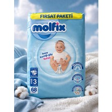 Molfix Ultra Avantaj Paketi Bebek Bezi 1-6 Beden (2-5 kg / 7-14 kg / 15+ Kg) Yüksek Emici, Pamuksu Yumuşaklık, Uzun Süre Kuruluk
