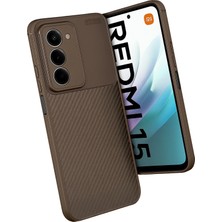 Toyigoo Ieg™  Xiaomi Redmi 15 4g Auto Focus Karbon Kapak - Kahverengi