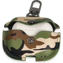 Toyigoo Ieg™  Airpods Pro 2 (2.nesil) Çanta Kamuflaj Deri Kılıf - Yeşil