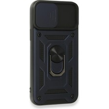 Toyigoo Ieg™  Iphone 15 Pro Max Kılıf Pars Lens Yüzüklü Silikon - Lacivert