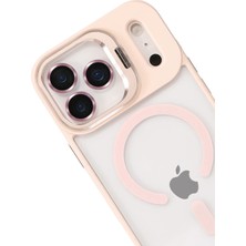 Toyigoo Ieg™  Apple Iphone 17 Pro Max Remim Lensli Magsafe Standlı Kapak - Pembe
