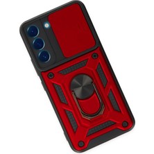 Toyigoo Ieg™  Samsung Galaxy S22 Kılıf Pars Lens Yüzüklü Silikon - Kırmızı