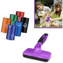 Macgon Otomatik Temizlenebilen Kedi Köpek Tüy Toplama Fırçası ve 4lü Pati Desenli Kaka Torbası