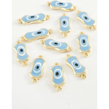 Toyigoo Ieg™ Oval Nazar Çift Kulplu Mineli Bileklik ve Kolye Ucu Aparatı 1 Adet