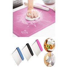 Macgon 40X50 cm Silikon Hamur Açma Matı ve Çelik Spatula Hamur Kesme Seti