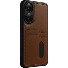 Toyigoo Ieg™  Oppo A38 Sara Kartvizitli Deri Kılıf - Taba