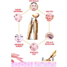 Macgon 2 In 1 Yüz ve Göz Çevresi Yaşlanma Kırışıklık Karşıtı Titreşimli Masaj Aleti Anti-Aging Cihazı