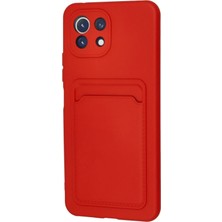 Toyigoo Ieg™  Xiaomi Mi 11 Kılıf Kelvin Kartvizitli Silikon - Kırmızı
