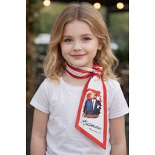 Mavi Masal Atatürk Portreli Çocuk Fular Kız Çocuk Aksesuar