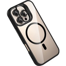Toyigoo Ieg™  Apple Iphone 16 Pro Max Remim Lensli Magsafe Standlı Kapak - Siyah