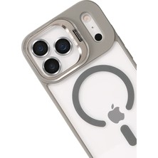 Toyigoo Ieg™  Apple Iphone 17 Pro Max Remim Lensli Magsafe Standlı Kapak - Titan Gri