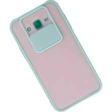 Toyigoo Ieg™  Samsung Galaxy J7 Kılıf Palm Buzlu Kamera Sürgülü Silikon - Turkuaz