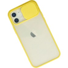 Toyigoo Ieg™  Iphone 12 Kılıf Palm Buzlu Kamera Sürgülü Silikon - Sarı