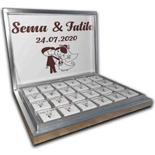 Blackeye Chocolate Söz Nişan Nikah Çikolatası (72 Adet Madlen Çikolata) Gümüş Kutu