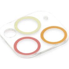 Toyigoo Ieg™  Iphone 11 Pro Max Renkli Kamera Lens Koruma Cam - Turuncu-Kırmızı