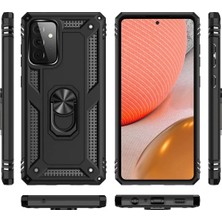 Toyigoo Ieg™  Samsung Galaxy A72 Kılıf Sofya Yüzüklü Silikon Kapak - Siyah
