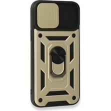 Toyigoo Ieg™  Iphone 15 Pro Kılıf Pars Lens Yüzüklü Silikon - Gold