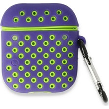 Toyigoo Ieg™  Airpods 2 (2.nesil) Spor Delikli Kılıf - Lila-Yeşil
