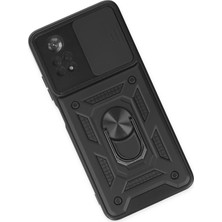 Toyigoo Ieg™  Xiaomi Poco X4 Pro 5g Kılıf Pars Lens Yüzüklü Silikon - Siyah