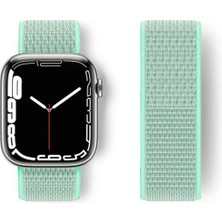 Toyigoo Ieg™  Apple Watch 38MM Hasırlı Cırtcırtlı Kordon - Turkuaz