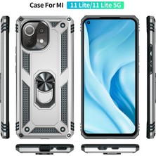 Toyigoo Ieg™  Xiaomi Mi 11 Lite Kılıf Sofya Yüzüklü Silikon Kapak - Gümüş