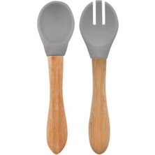 Toyigoo Ieg™ Mama Kaşığı ve Çatal Seti Powder Grey