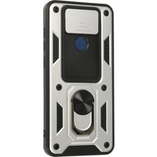 Toyigoo Ieg™  Xiaomi Redmi Note 9 Kılıf Pars Lens Yüzüklü Silikon - Gümüş