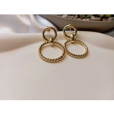 Luxury Jewelry Gold Kaplama Geçmeli Burgu Halka Küpe (4 Cm)