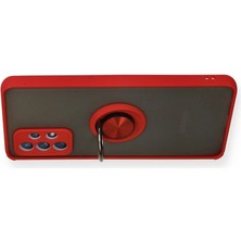 Toyigoo Ieg™  Samsung Galaxy A72 Kılıf Montreal Yüzüklü Silikon Kapak - Kırmızı