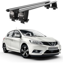 Today Auto Royal Nissan Pulsar (2014 ve Sonrası) Uyumlu Gri Kilitli Ara Atkı Port Bagaj Tavan Barı