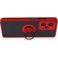 Toyigoo Ieg™  Xiaomi Redmi Note 12 5g Kılıf Montreal Yüzüklü Silikon Kapak - Kırmızı