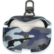 Toyigoo Ieg™  Airpods Pro 2 (2.nesil) Çanta Kamuflaj Deri Kılıf - Mavi