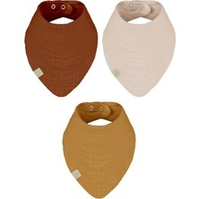 Toyigoo Ieg™ Müslin Fular Önlük 3'lü 60102 Kiremit Bej Hardal