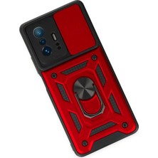 Toyigoo Ieg™  Xiaomi Mi 11T Pro Kılıf Pars Lens Yüzüklü Silikon - Kırmızı