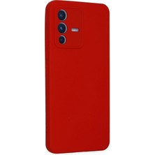 Toyigoo Ieg™  Vivo V23 5g Kılıf Nano Içi Kadife Silikon - Kırmızı