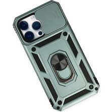 Toyigoo Ieg™  Iphone 14 Pro Max Kılıf Pars Lens Yüzüklü Silikon - Yeşil