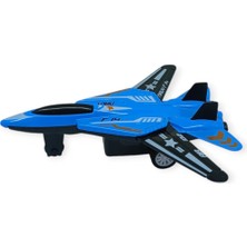 Fantastik Store Çek Bırak Metal Mini Savaş Uçağı 10 cm - Mavi (Lisinya)