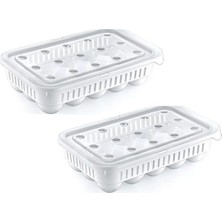 Macgon Yumurta Saklama Kabı 15'li 2 Adet, Steril Yumurtalık, Kapaklı Yumurta Organizeri