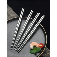 Macgon Özel Desenli Paslanmaz Çelik 5 Takım Chopstick 22,5cm