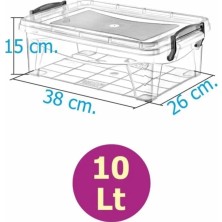 Macgon Saklama Kabı, Kiler Box, SA315 No:4 Erzak Kabı, Kilitli Saklama Kutusu, 10 Litre